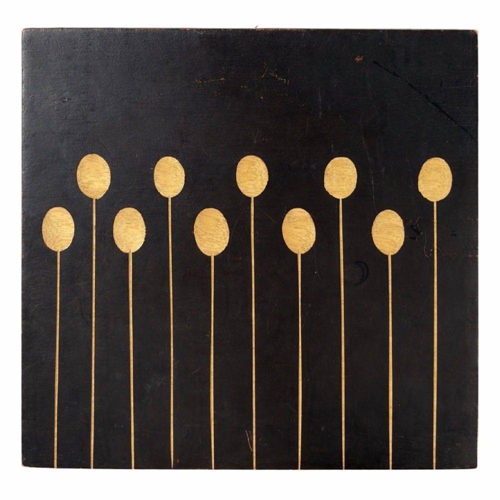 Wood Wall Art Blocks With Carved Stem Design